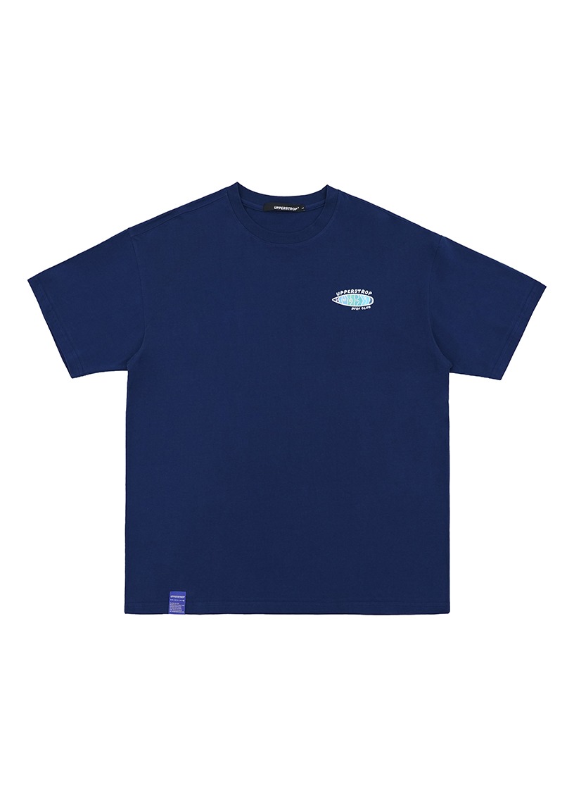 [UP9606] SURF CLUB 보드 그래픽 티셔츠 네이비